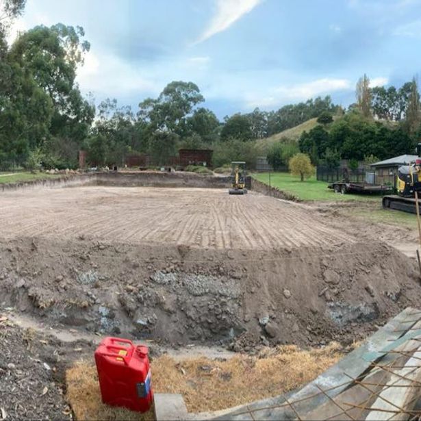 Large area being prepared for excavation